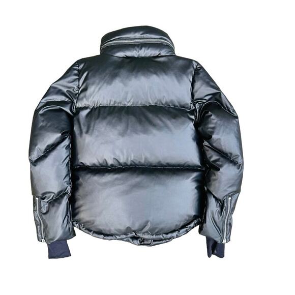 SAM. NYC Vegan Athlete Puffer Coat Size Medium Jacket Black Goose Fill Ski Snow - Picture 3 of 7